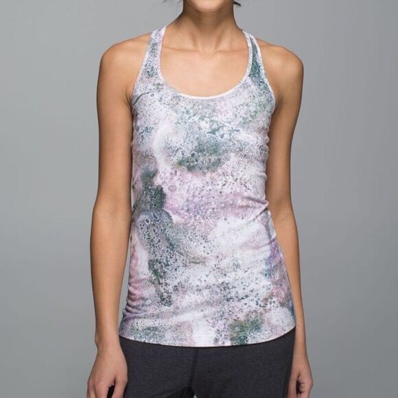 Lululemon Sugar Rush Splatter Cool Racerback Luon Light Tank Size Size 0/2 - Picture 1 of 16